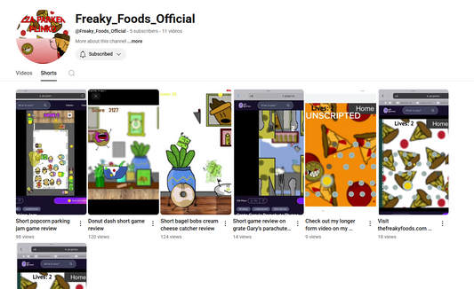 New Game Reviews on the Freaky_Foods_Official Youtube Channel!